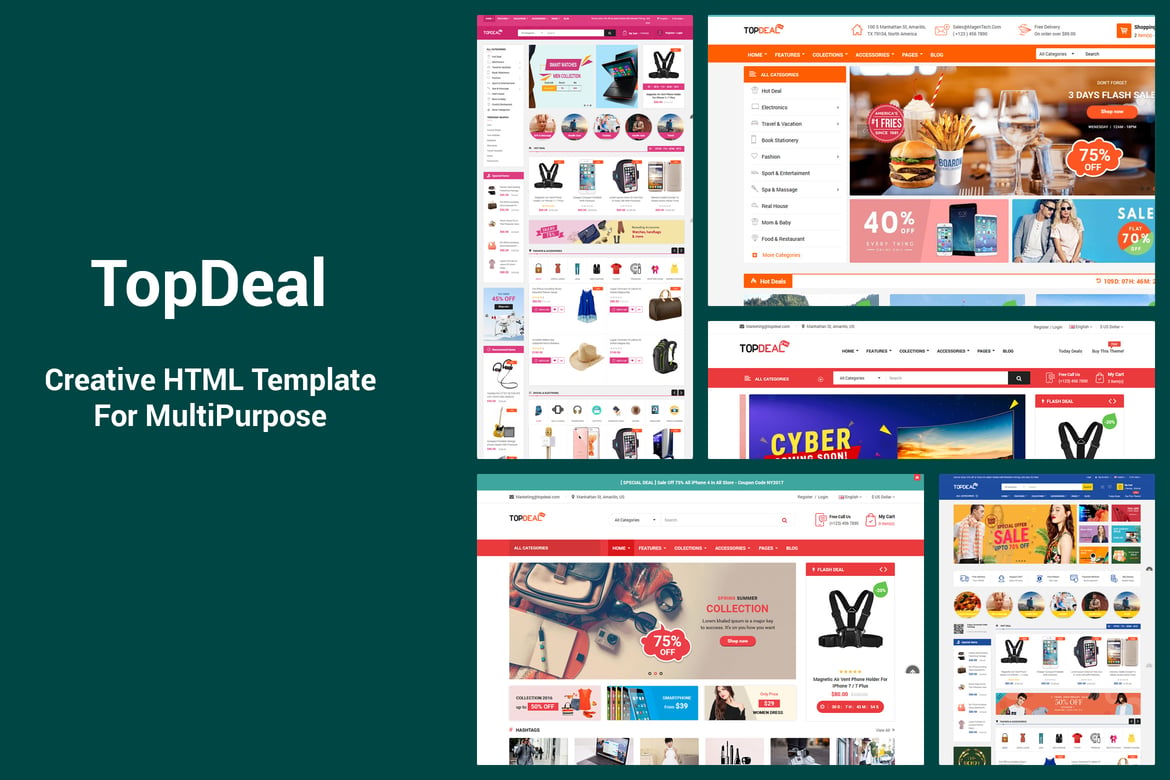 TopDeal - Template Website HTML Serbaguna yang Responsif