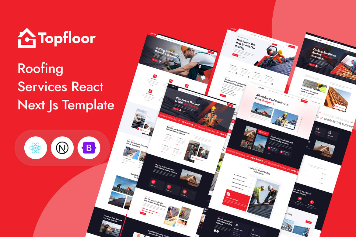 Topfloor - Template Website Layanan Atap Modern dengan React Next Js