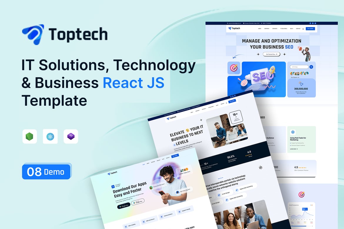 TopTech – Template Website Solusi IT dan Teknologi Terbaik