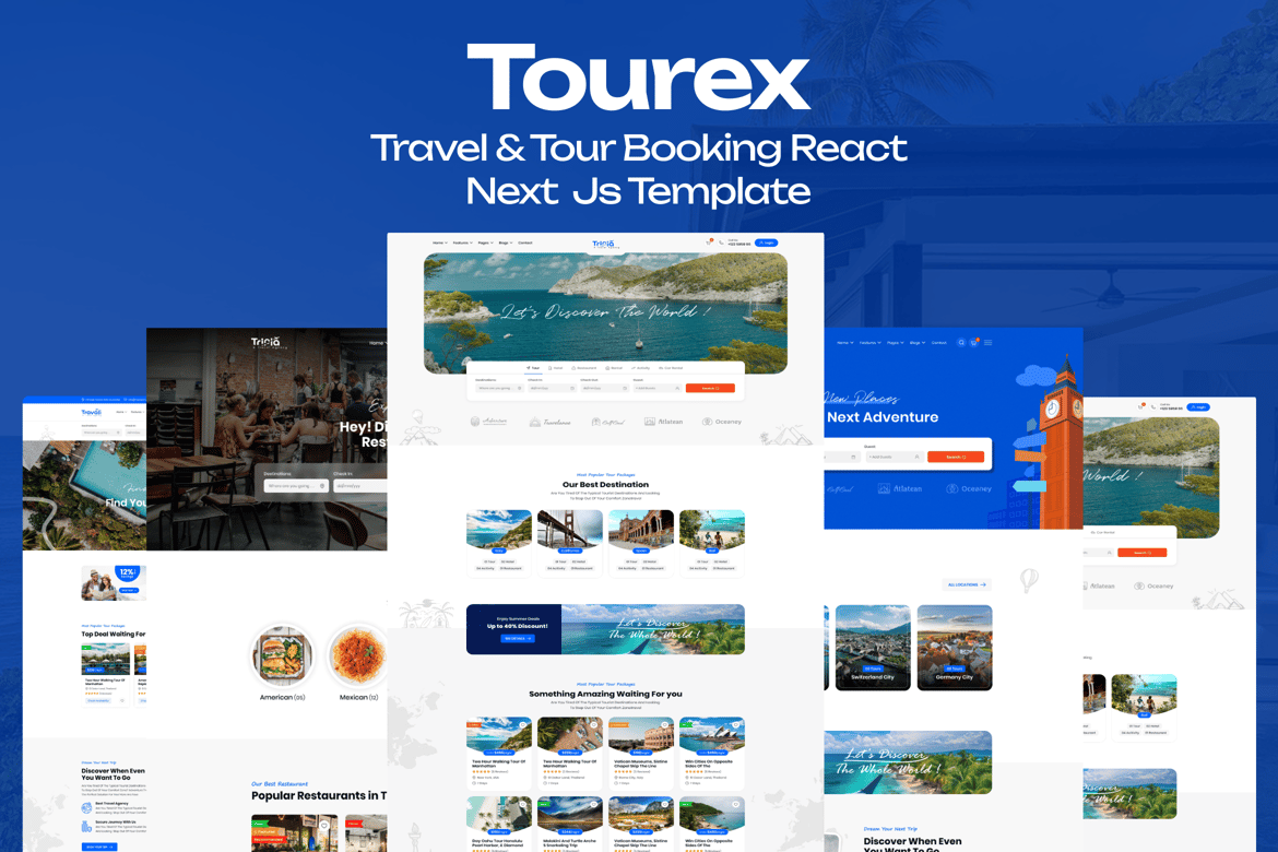 Tourex - Template Website Booking Perjalanan & Tur dengan React Next.js