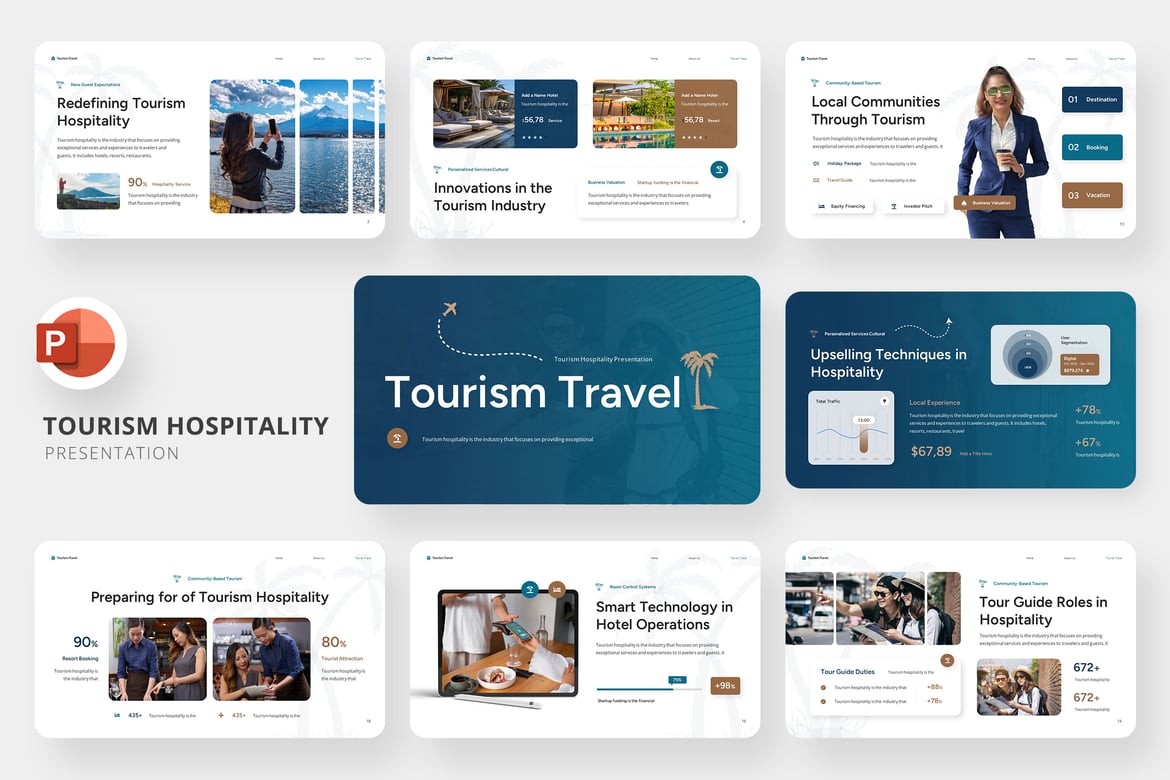 Template PowerPoint Pariwisata dan Perhotelan yang Menarik