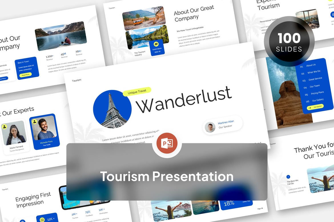 Template Presentasi PowerPoint Pariwisata yang Menarik