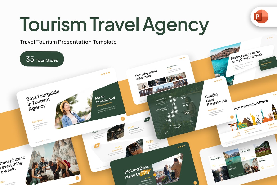 Template PowerPoint untuk Agensi Perjalanan Wisata yang Menarik