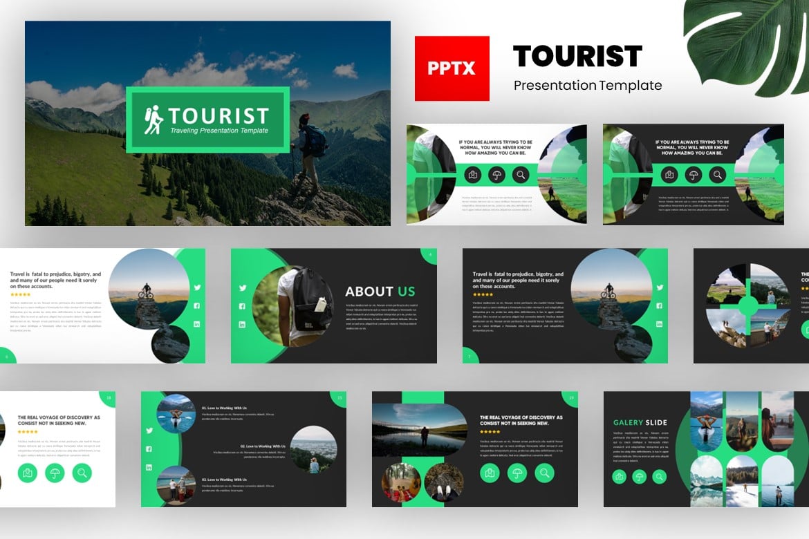 Template Powerpoint Petualangan untuk Wisatawan yang Kreatif