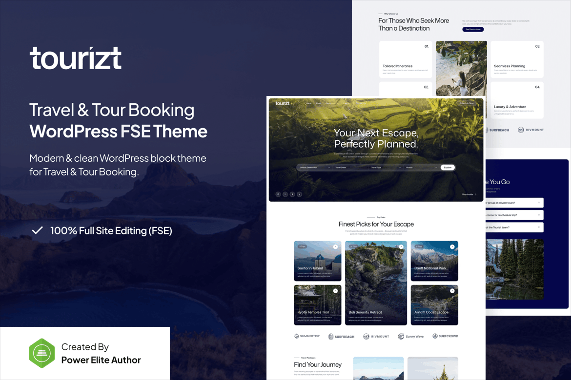 Tourizt – Tema WordPress Modern untuk Agen Perjalanan dan Wisata