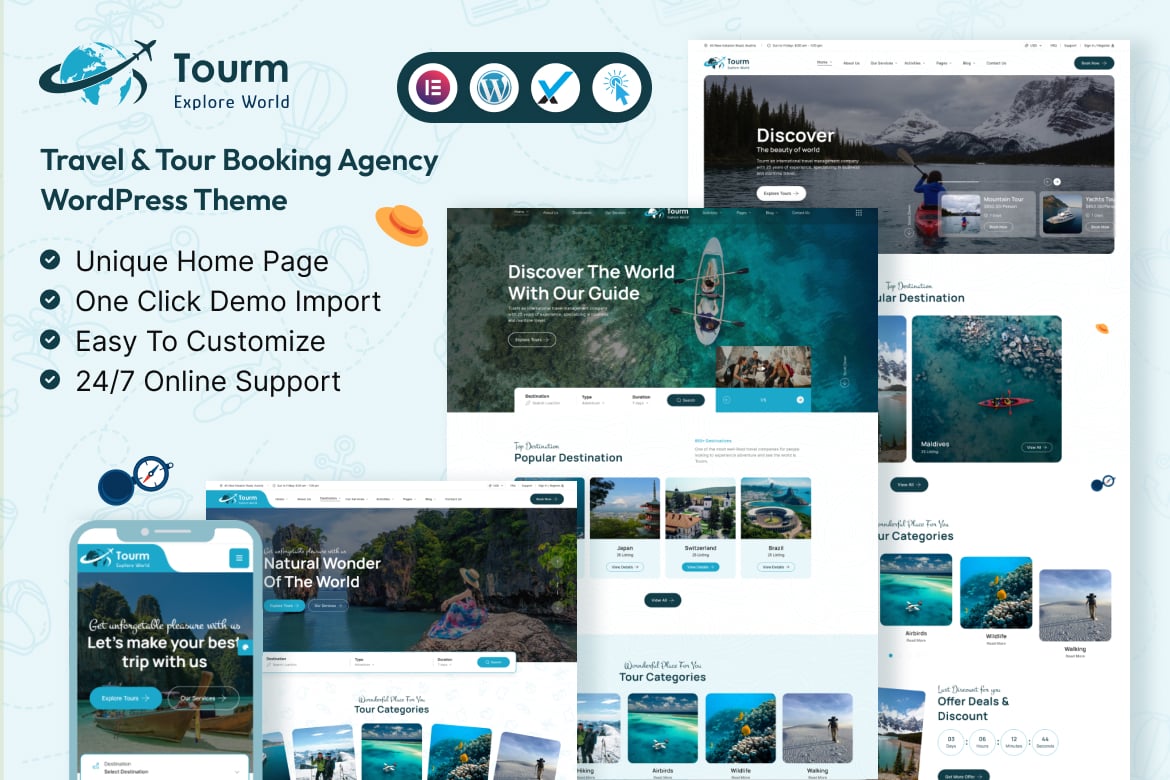 Tourm - Tema WordPress untuk Agensi Perjalanan dan Pemesanan Tur