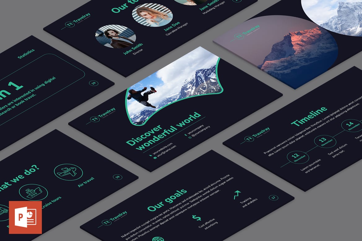 Template Presentasi PowerPoint untuk Wisata dan Perjalanan yang Menarik