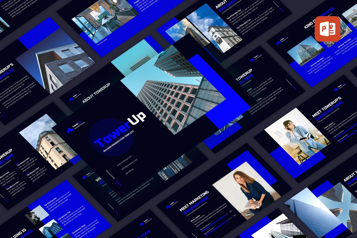 Towerup - Template Presentasi PowerPoint untuk Membangun Properti