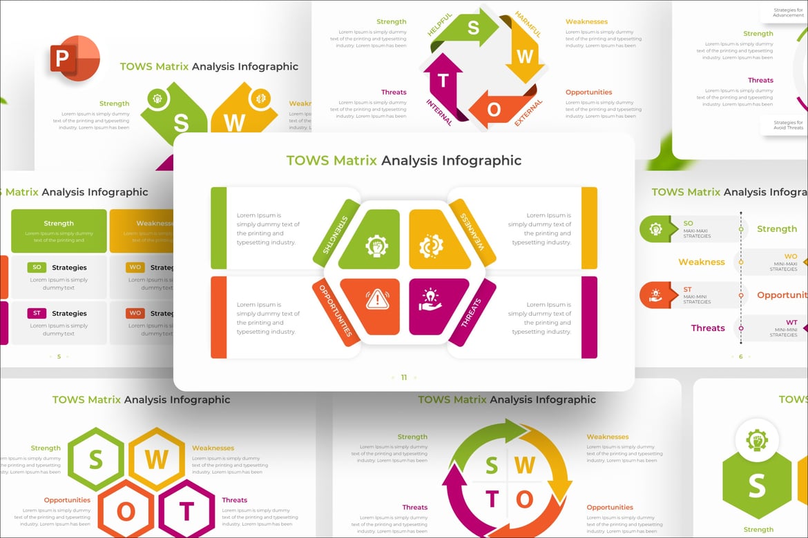 Infografis Analisis Matriks TOWS untuk Presentasi yang Mengesankan
