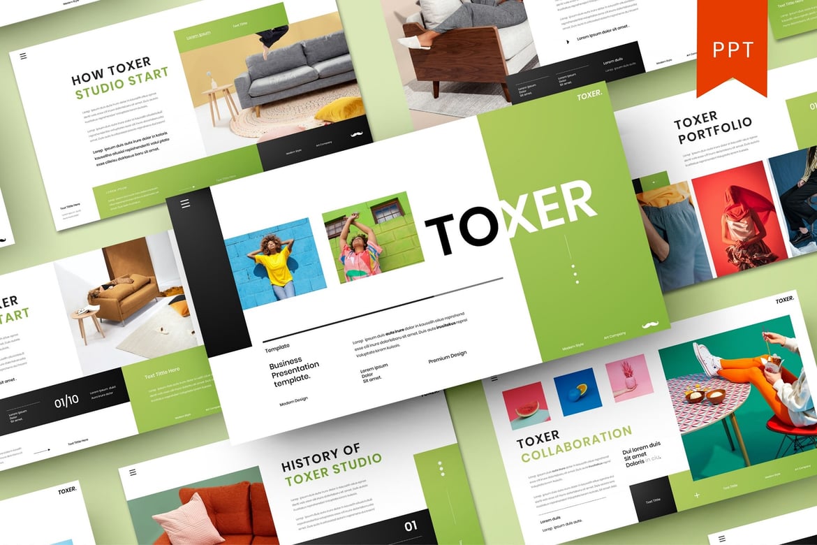 Template PowerPoint Toxer – Solusi Presentasi Bisnis yang Menarik