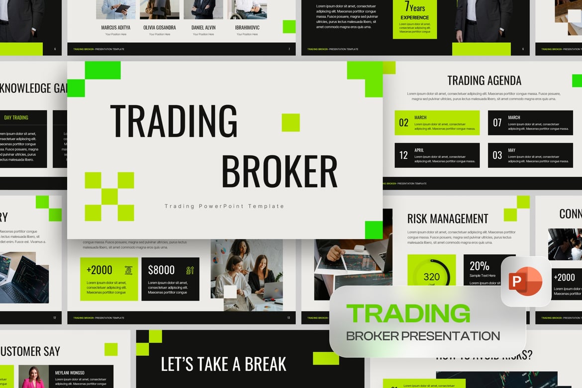Template PowerPoint Broker Trading yang Menarik dan Profesional