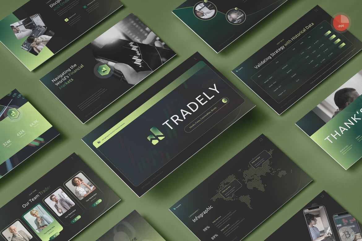 Template Presentasi PowerPoint Profesional untuk Bisnis Trading