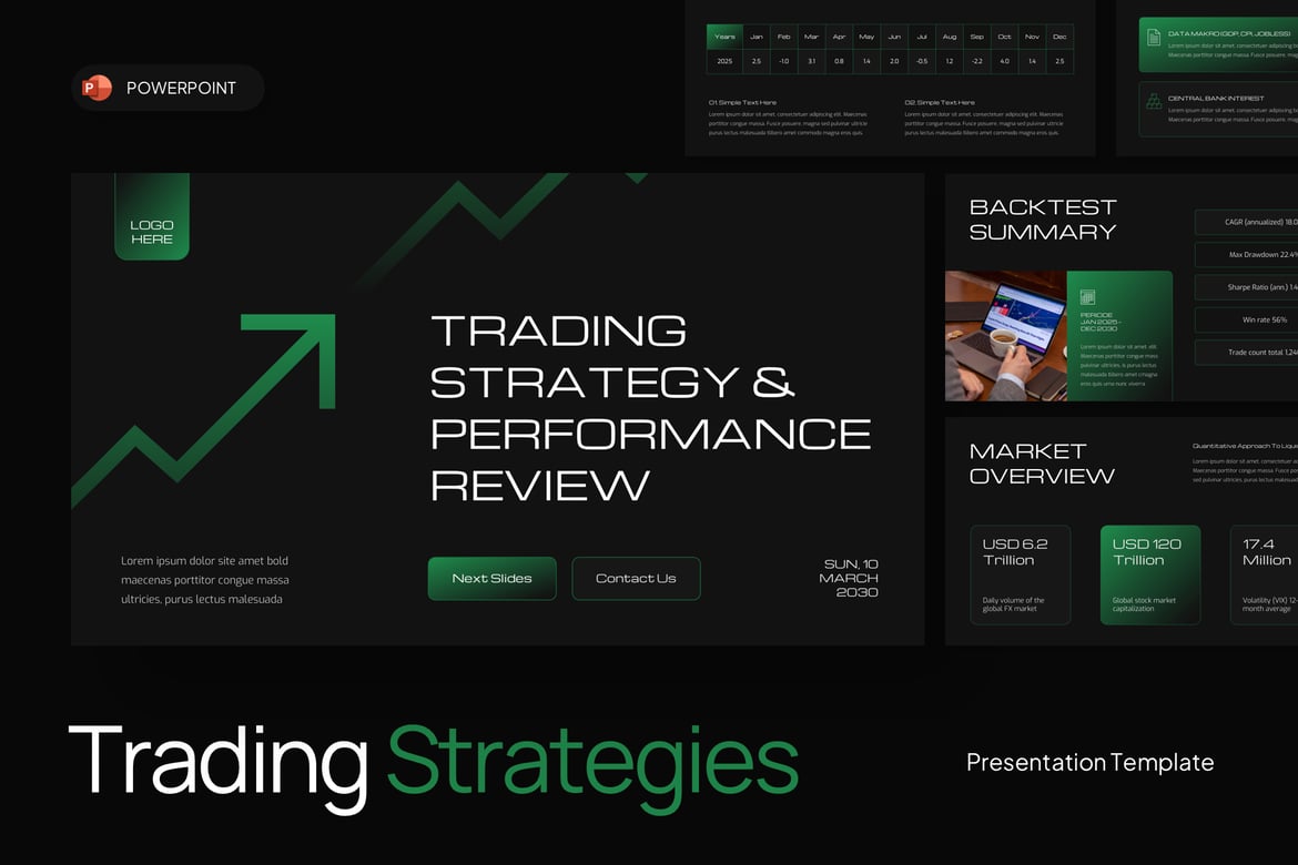 Template Presentasi PowerPoint Strategi Perdagangan Modern
