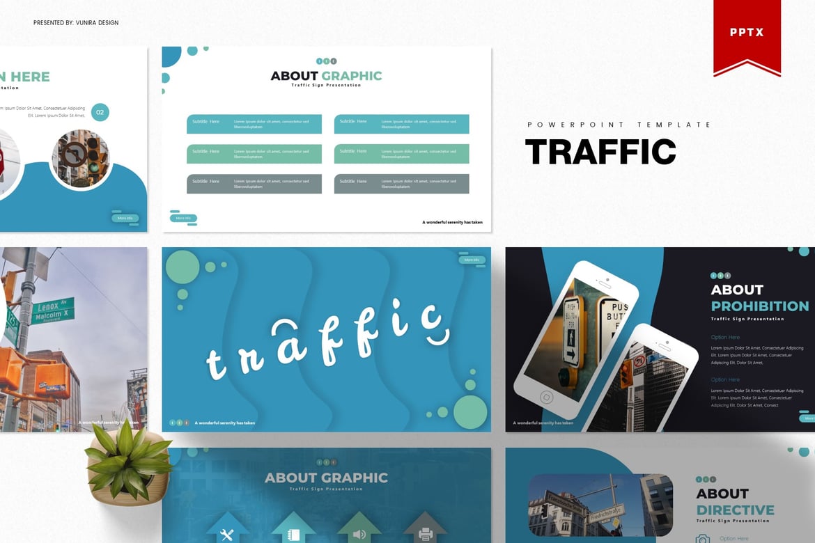 Template Presentasi Powerpoint Traffic yang Menarik dan Profesional