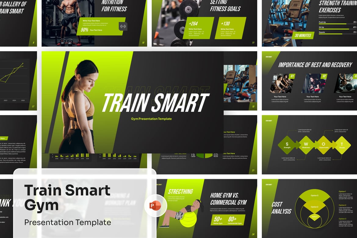 Template Presentasi PowerPoint Gym yang Cerdas dan Menarik