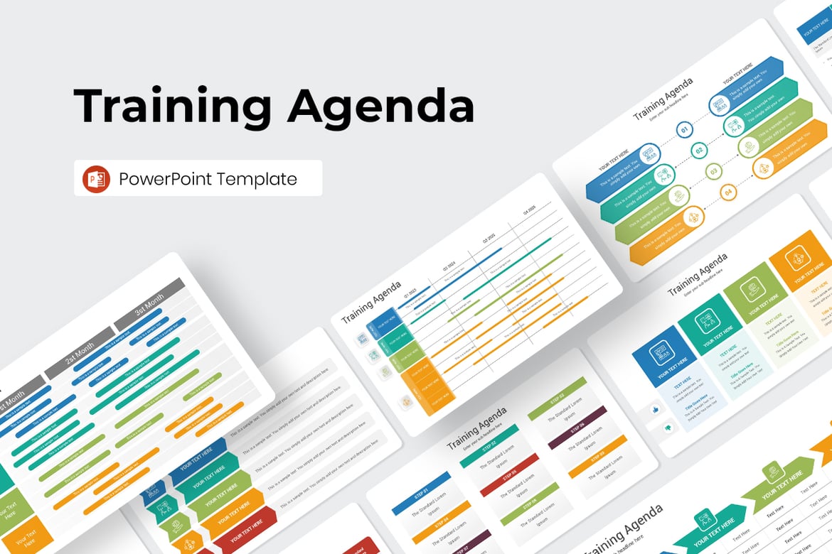 Template PowerPoint Agenda Pelatihan yang Menarik