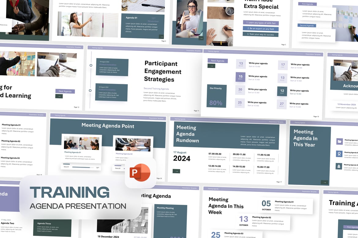 Template PowerPoint Agenda Pelatihan Modern