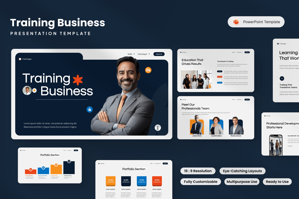 Template Presentasi Bisnis untuk Pelatihan - PowerPoint