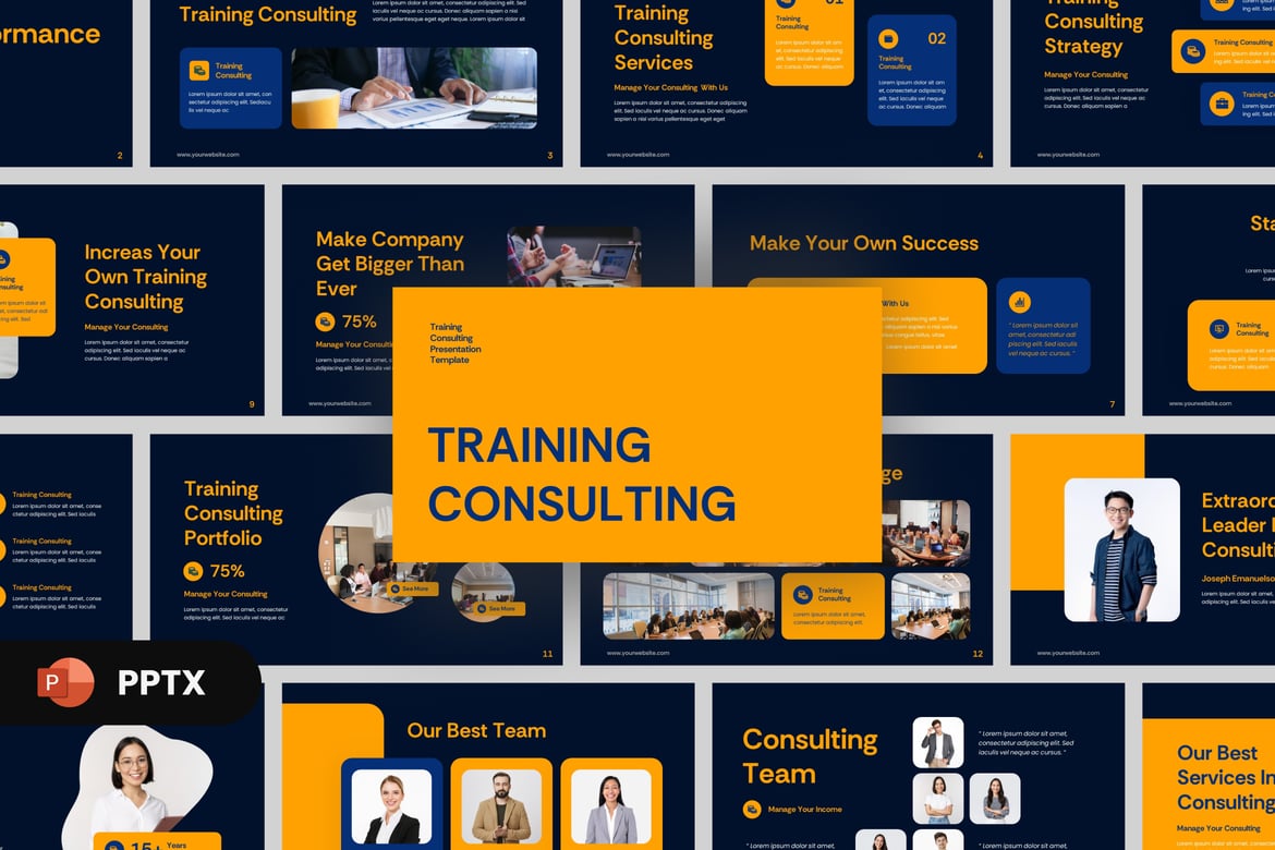 Template PowerPoint Konsultasi Pelatihan Modern