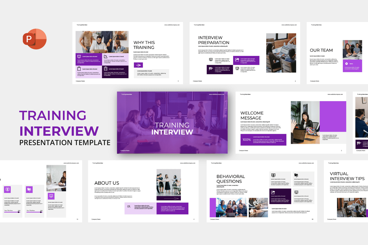 Template PowerPoint Presentasi Wawancara yang Menarik