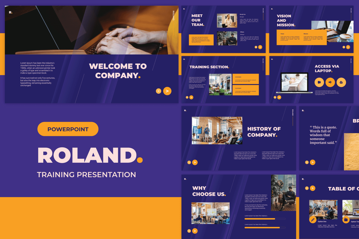 Template Presentasi PowerPoint Profesional Roland