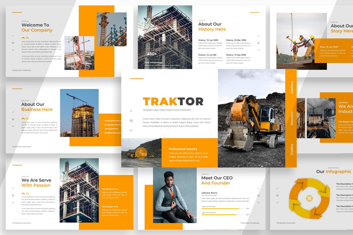 Template Presentasi Traktor Industry yang Elegan dan Serbaguna