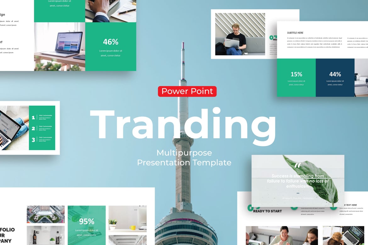 Template PowerPoint Tranding - Solusi Presentasi Modern dan Multifungsi