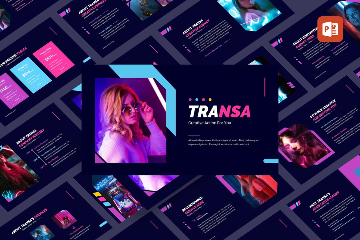 Transa - Template PowerPoint Kreatif untuk Presentasi Menarik