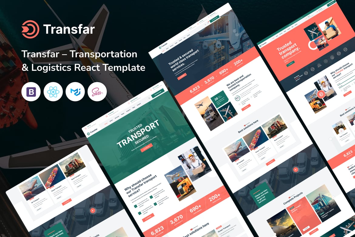 Transfar – Template Website Transportasi & Logistik yang Modern