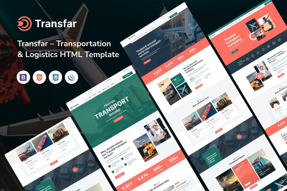 Template Website Transfar – Solusi Transportasi & Logistik Terbaik
