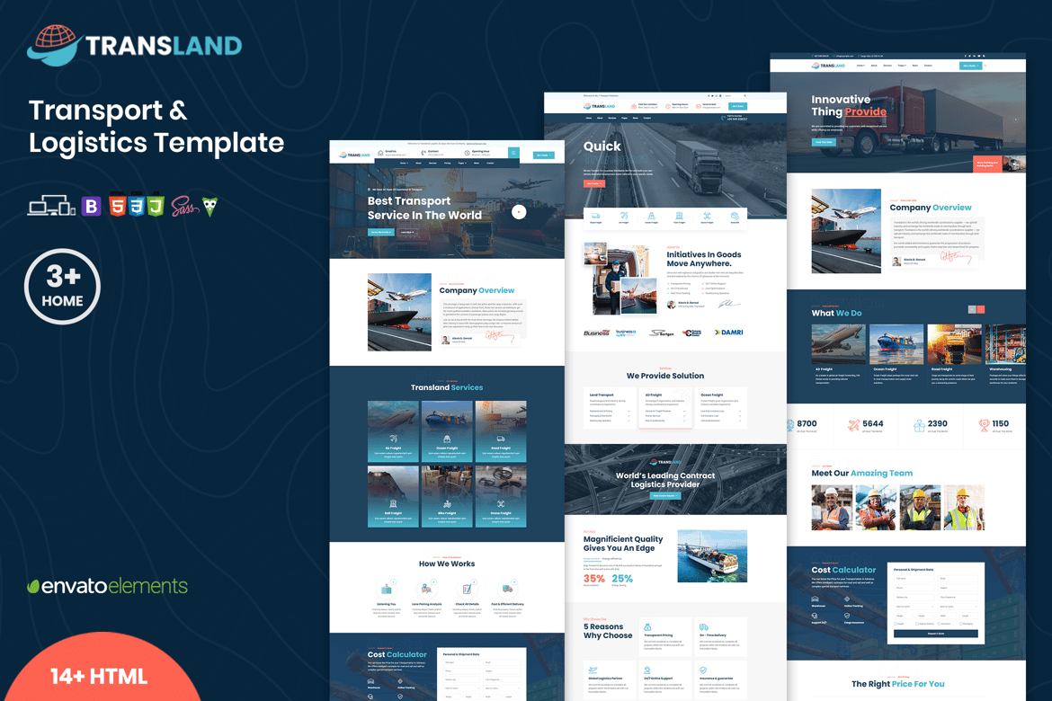 Transland - Template Website Transportasi & Logistik yang Responsif dan Modern
