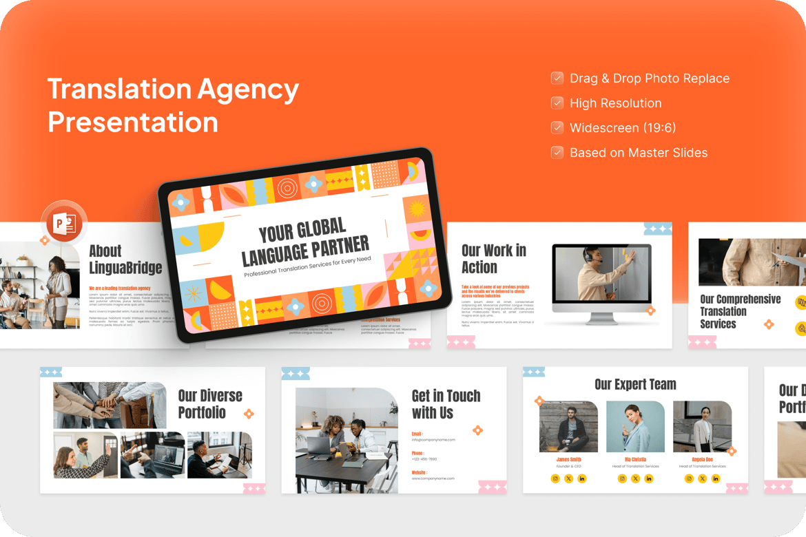 Template Presentasi PowerPoint untuk Agensi Penerjemahan yang Menarik