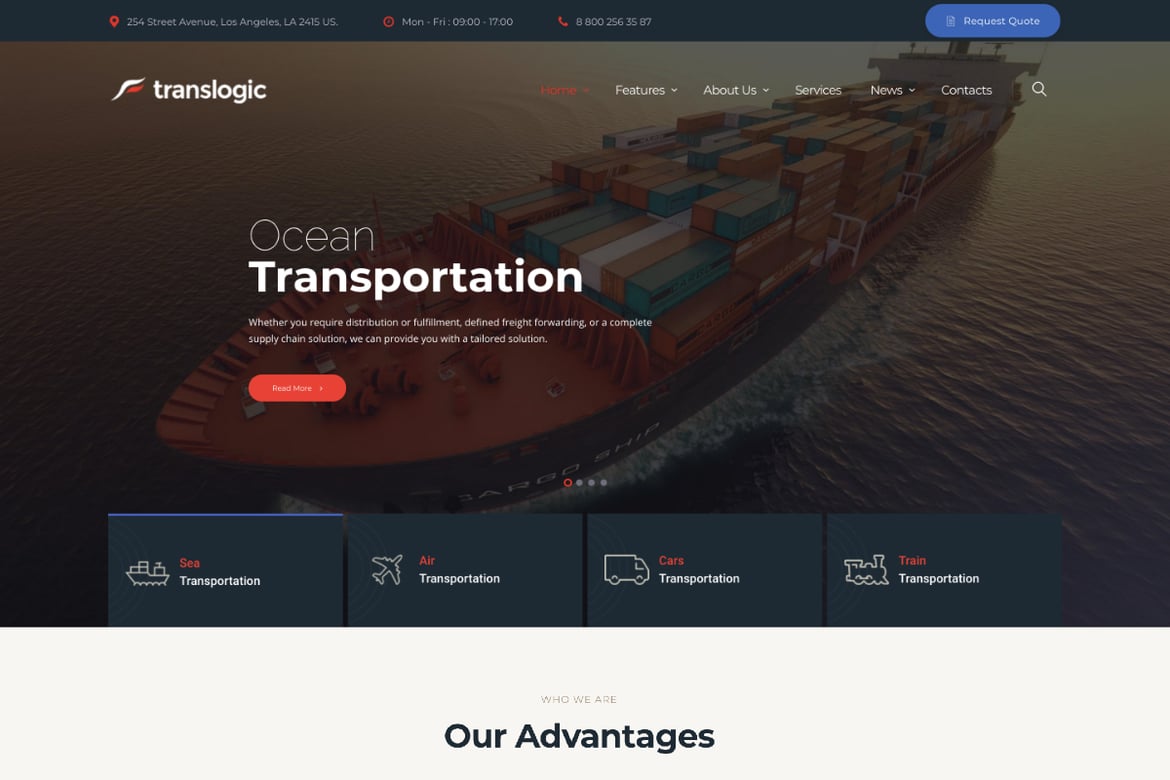 Translogic | Tema WordPress Modern untuk Layanan Logistik dan Pengiriman