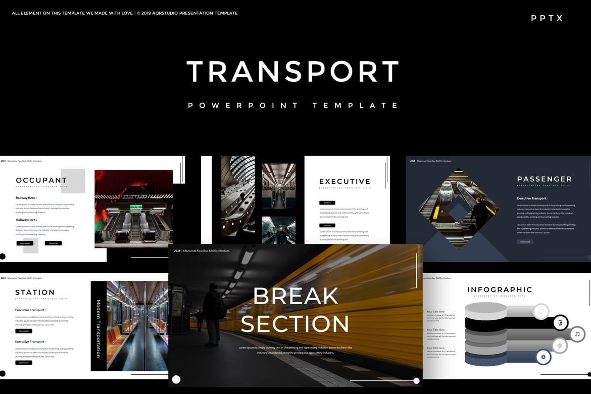 Template Presentasi PowerPoint Transport yang Menarik