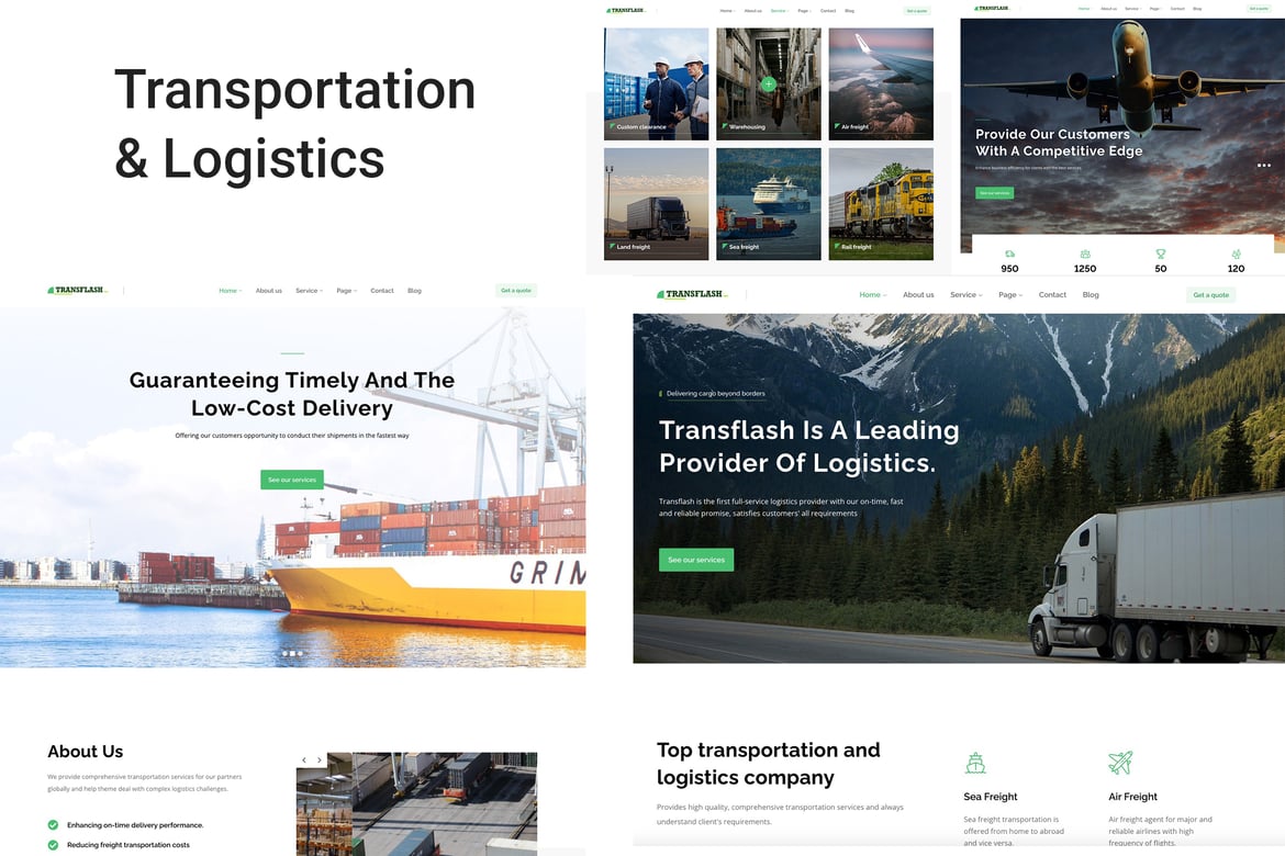 Tema WordPress Transportasi dan Logistik - Transflash yang Menarik