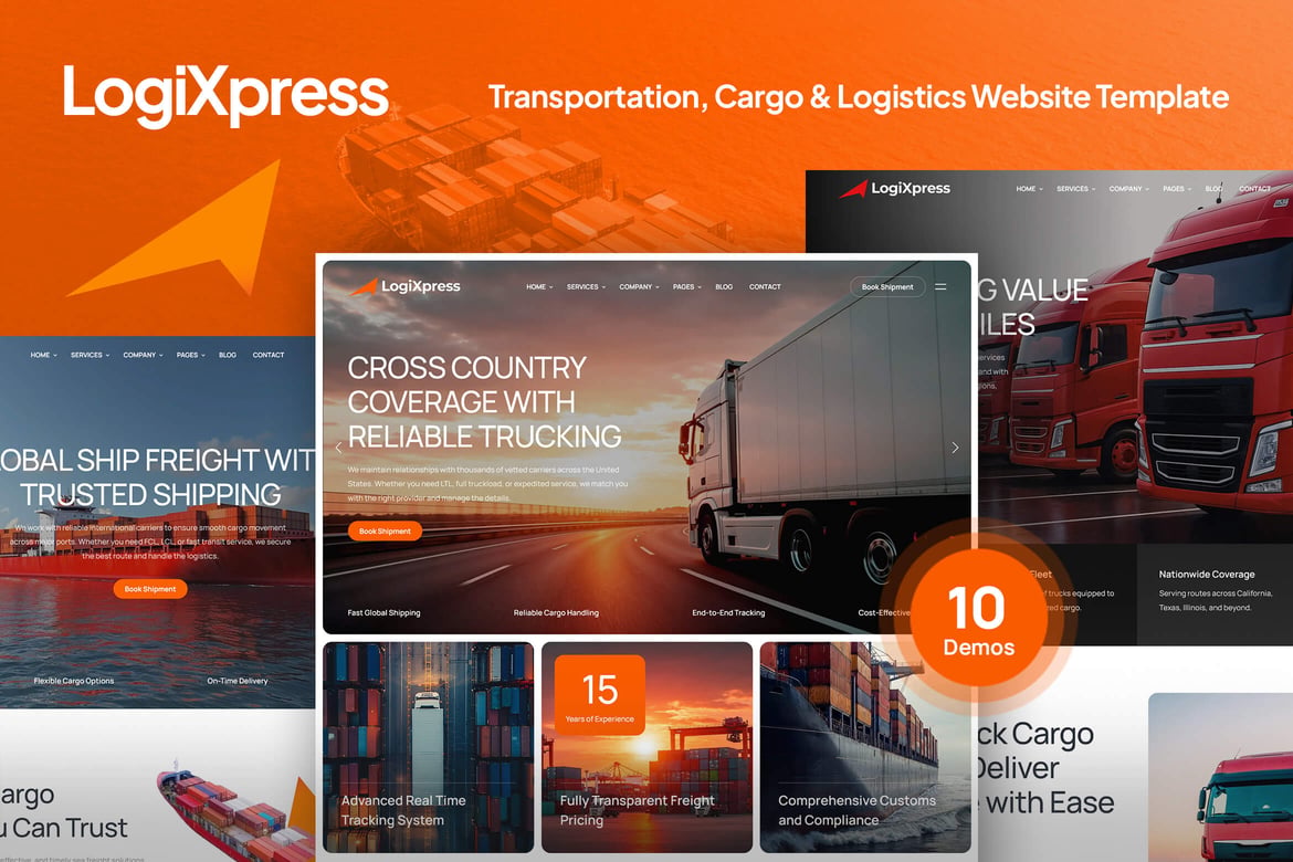 Template Website Profesional untuk Transportasi dan Logistik