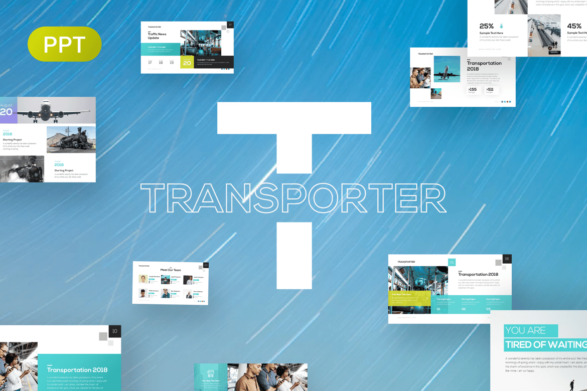 Template PowerPoint Transportasi yang Menarik dan Profesional