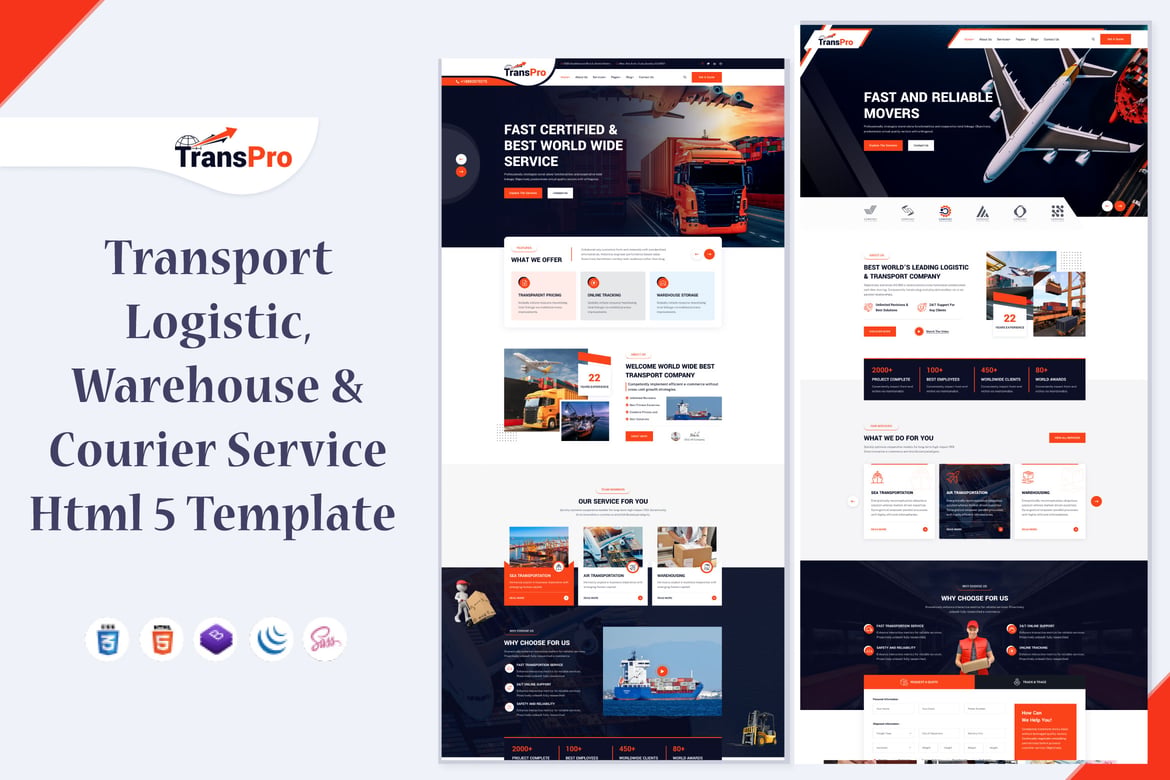 TransPro - Template Website Transportasi dan Logistik Modern