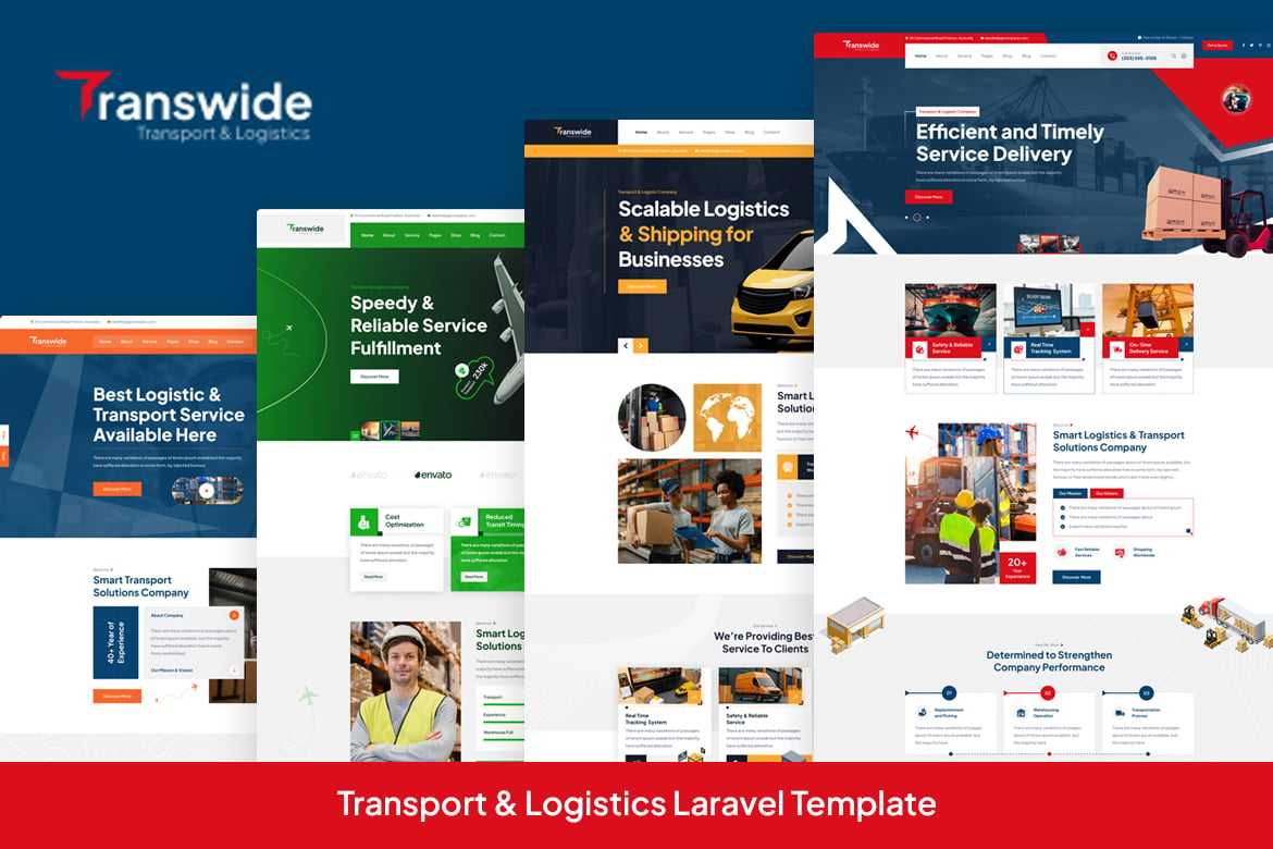 Transwide - Template Website Transportasi & Logistik Berbasis Laravel