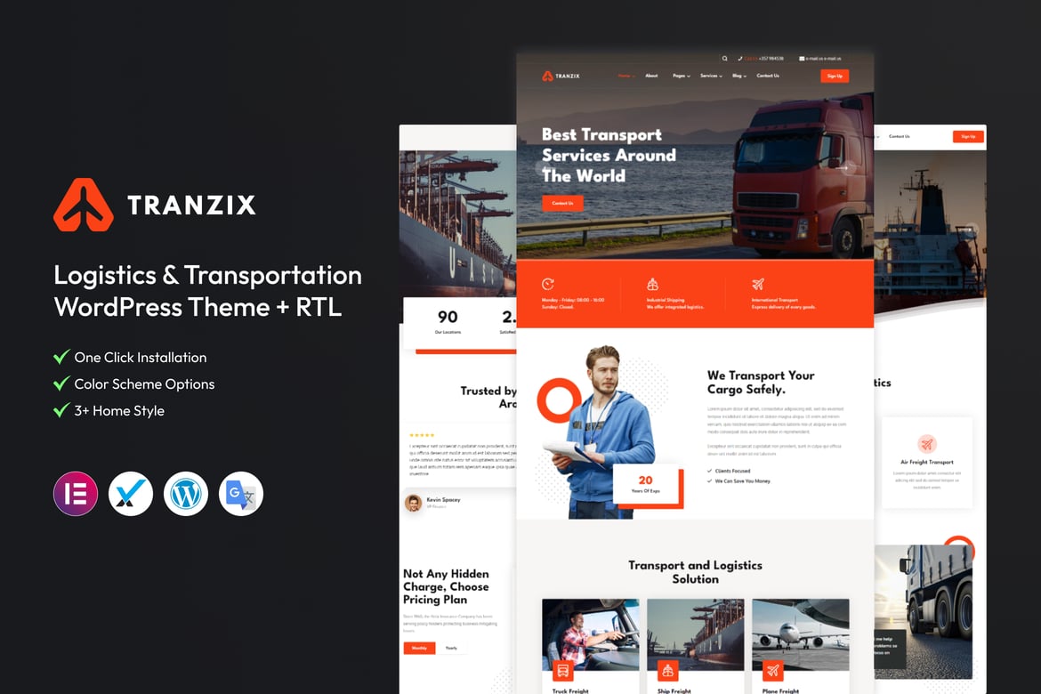 Tranzix - Tema WordPress Modern untuk Logistik dan Transportasi