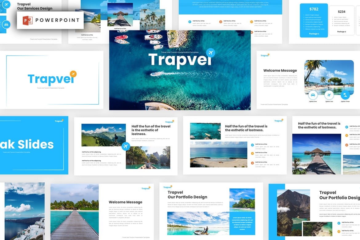 Trapvel - Template PowerPoint Perjalanan dan Pariwisata yang Menarik