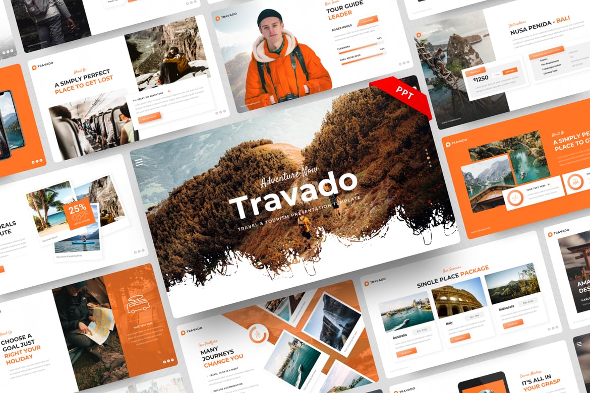 Travado - Template PowerPoint untuk Wisata dan Pariwisata yang Menawan