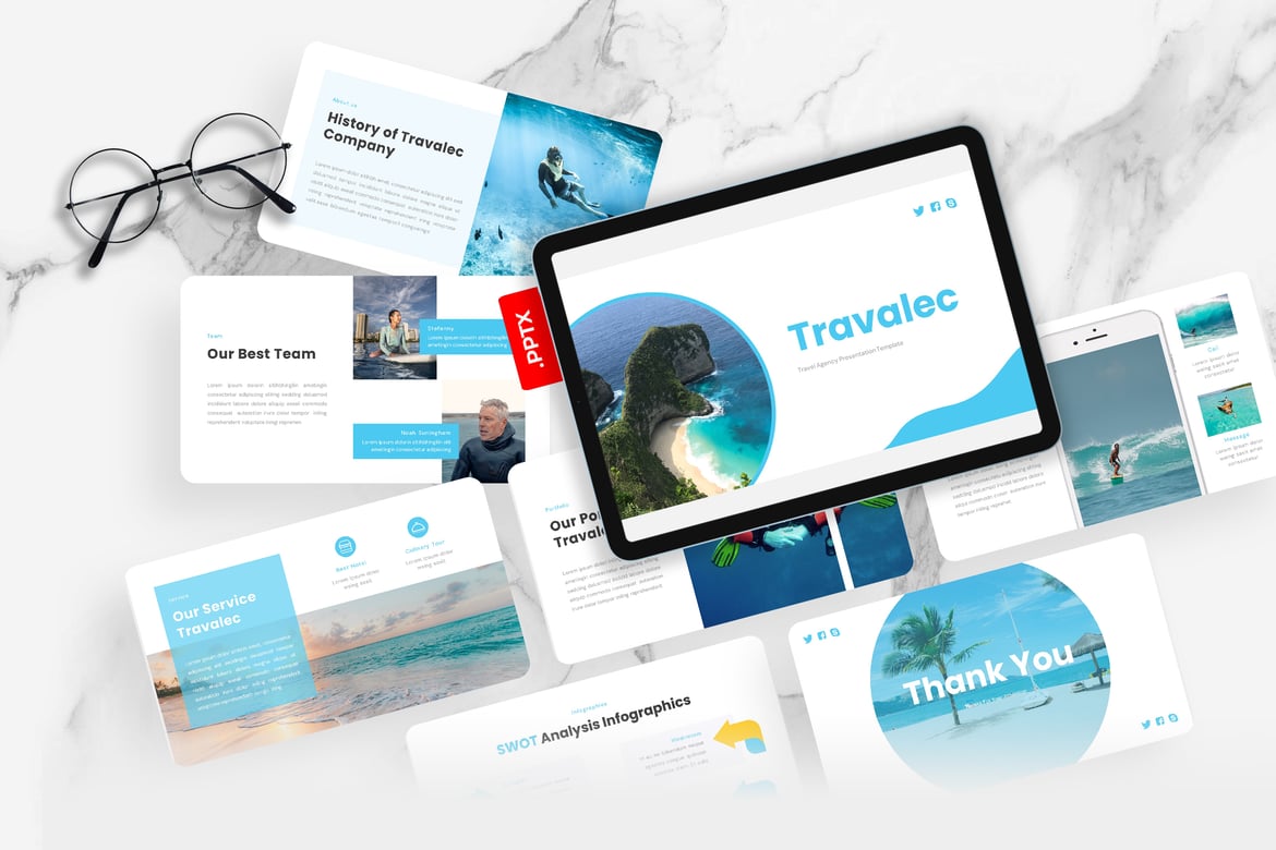 Travalec – Template PowerPoint untuk Agensi Perjalanan yang Profesional