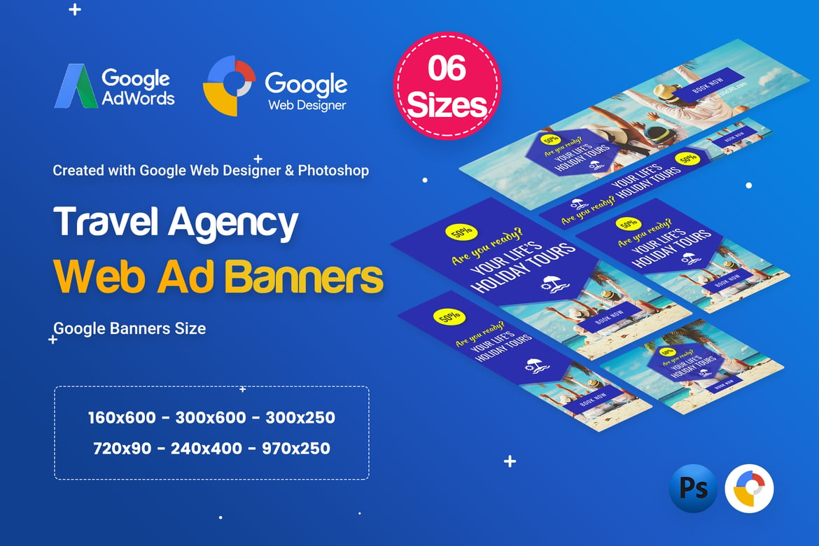 Template Iklan Banner Travel yang Menarik - Desain Web Google