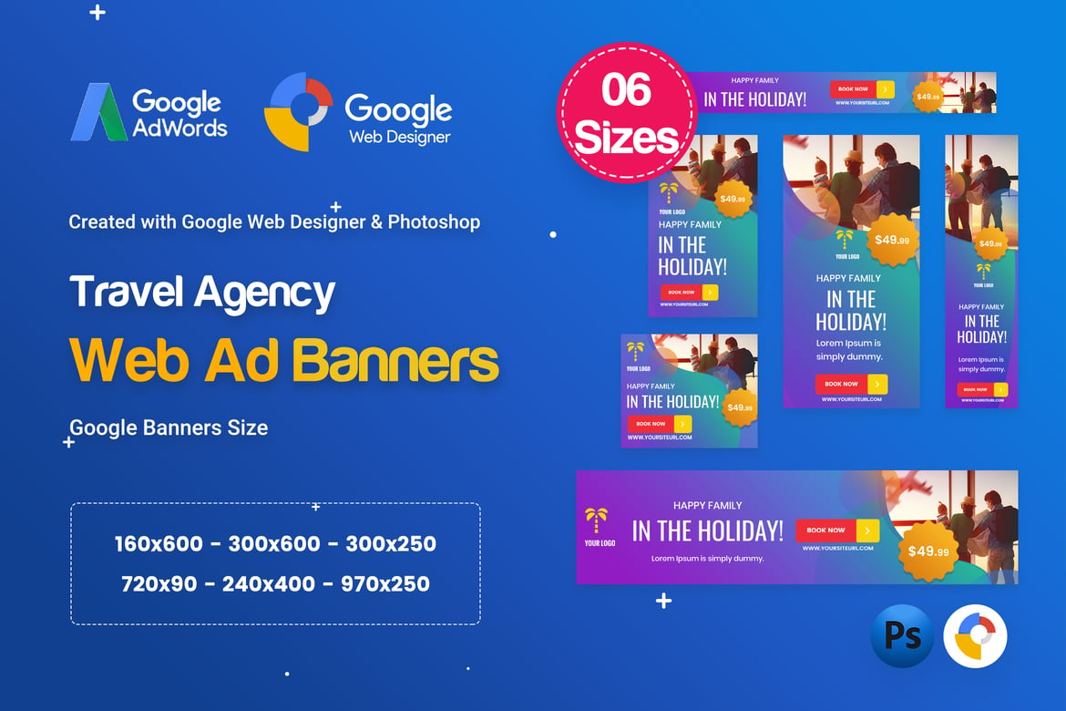 Template Iklan Banner Travel yang Menarik - GWD & PSD