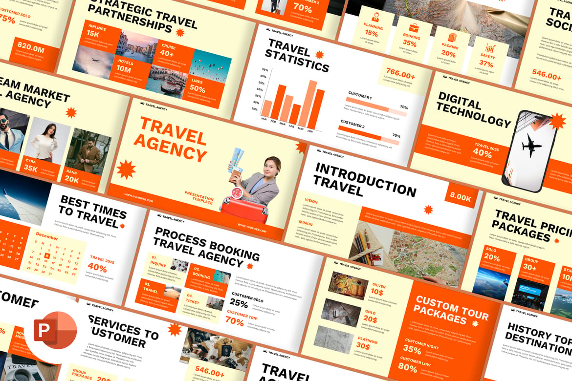 Template Presentasi PowerPoint untuk Agen Perjalanan