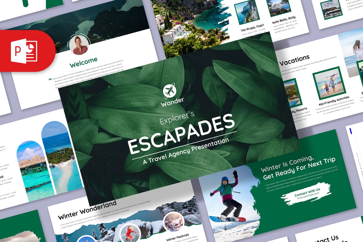 Template PowerPoint Agensi Perjalanan yang Modern dan Profesional