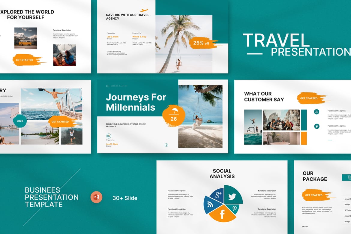 Template PowerPoint Agensi Perjalanan yang Menarik dan Profesional