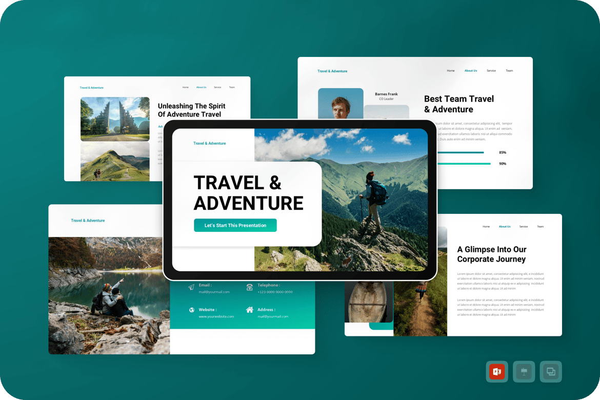 Template PowerPoint Perjalanan & Petualangan yang Modern dan Menarik