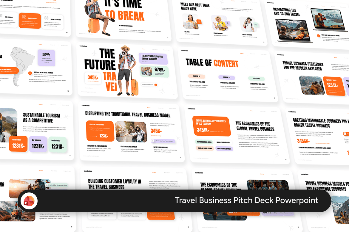 Template PowerPoint Pitch Deck untuk Bisnis Perjalanan yang Menarik dan Profesional